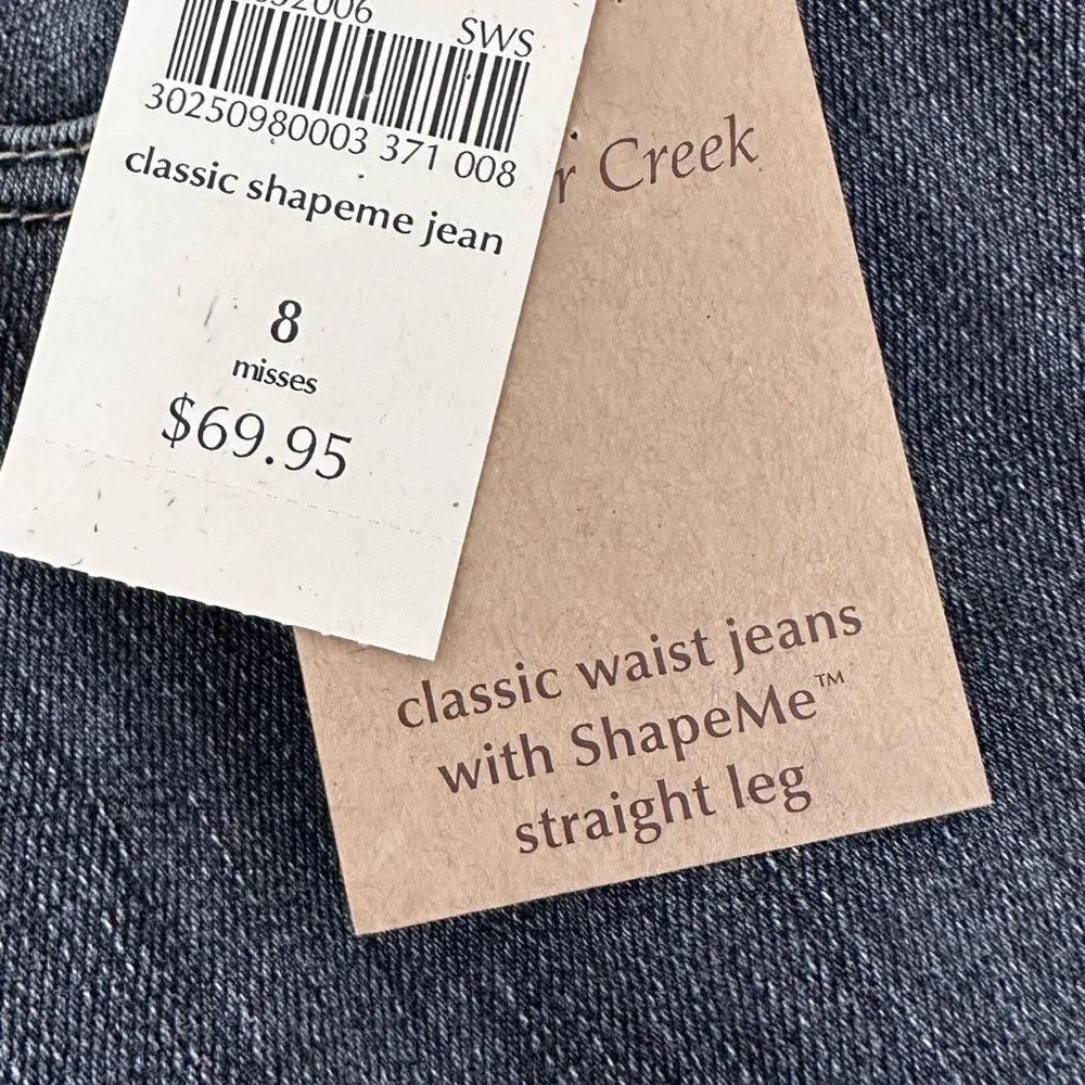 Coldwater Creek Women’s Sz 8 Classic Shape Me Jeans Straight Leg Charcoal NWT